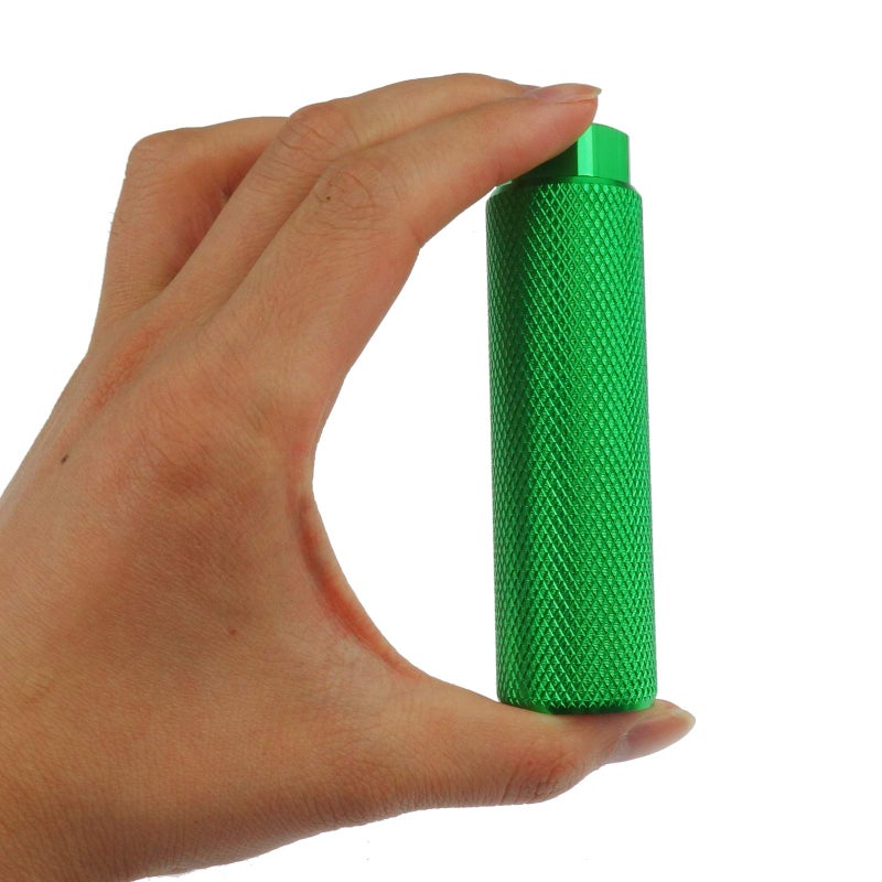 Zelerdo 2 Pairs Aluminum Alloy Bike Pegs for Mountain Bike Cycling Rear Stunt Pegs Fit 3/8 inch Axles (Pure Green, 100x28 mm) - Image 3